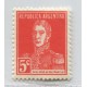 ARGENTINA 1924 GJ 614 ESTAMPILLA NUEVA MINT !!! PAPEL RAYADO U$ 45 ( 30 + 50 % ) HERMOSO Y RARO SELLO, DE LUJO !!